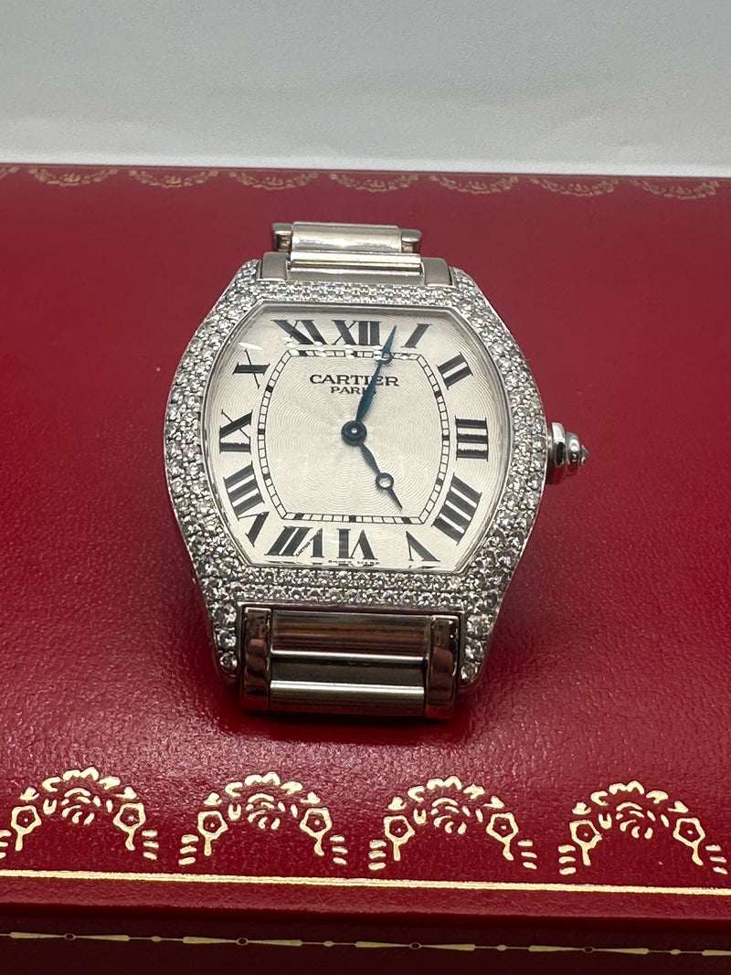 Cartier Tortue 18ct  White Gold With Diamonds