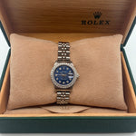 Rolex Datejust SS Ladies with Blue Diamond Dial & Diamond Bezel