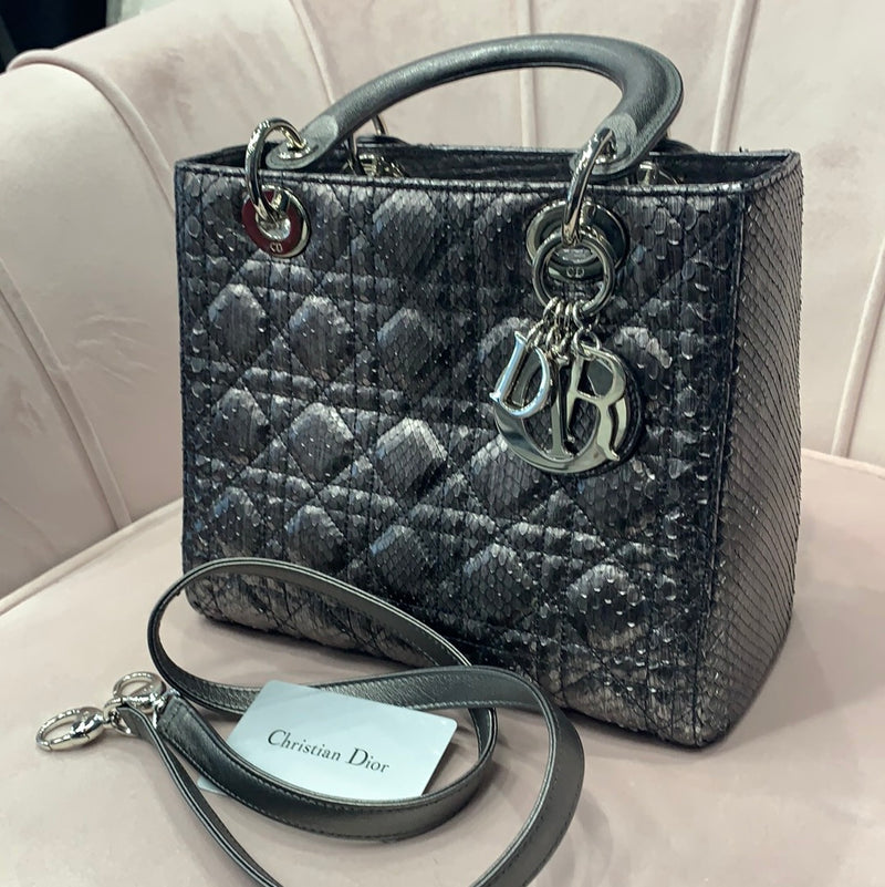 Lady dior python handbag Dior Gold in Python  25301048