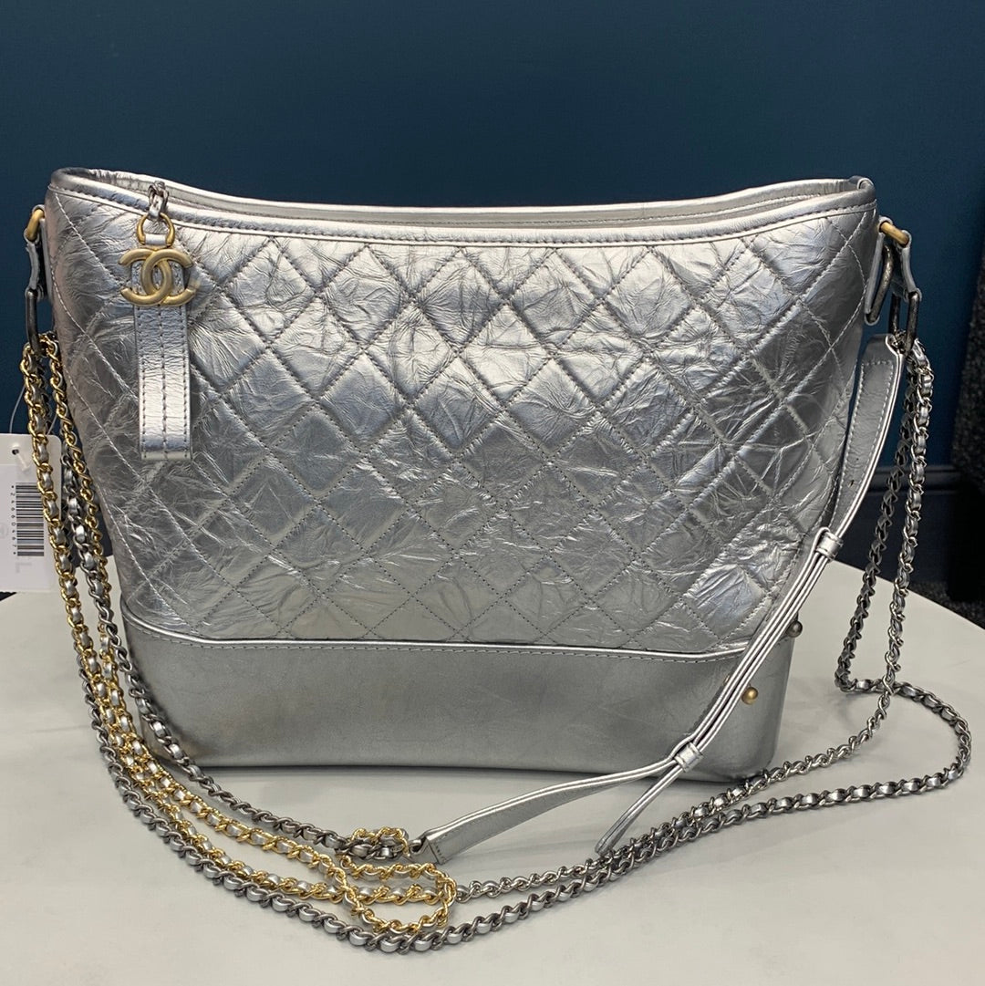 Chanel Gabrielle Black Small Aged calfskin, Luxury, Bags & Wallets on  Carousell