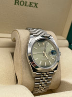 Rolex Datejust 41mm Green Face Smooth Bezel