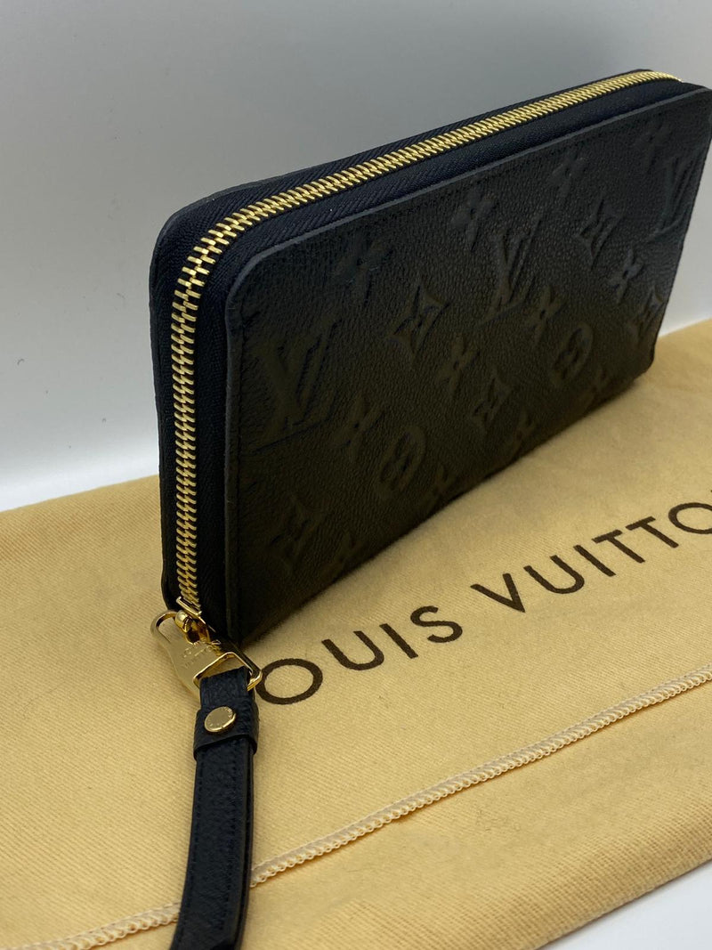 LOUIS VUITTON Emilie Monogram Empreinte Leather Wallet Black-US