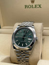 Rolex Datejust 41mm Green Face Smooth Bezel