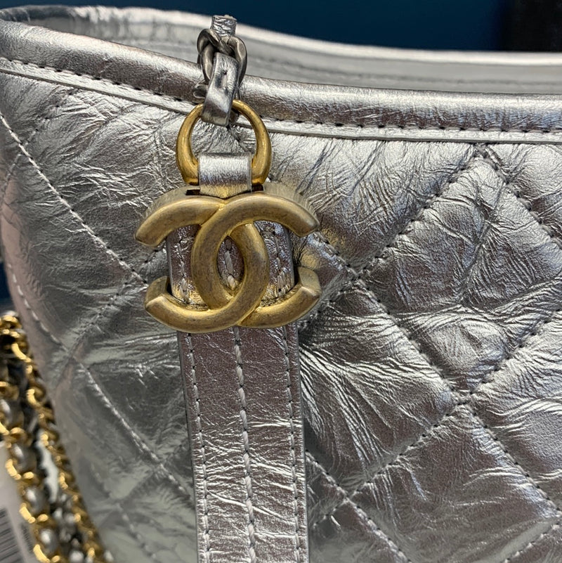 Chanel Gabrielle Large Aged Hobo Bag Metallic Silver - Bijoux Bag Spa &  Consignment